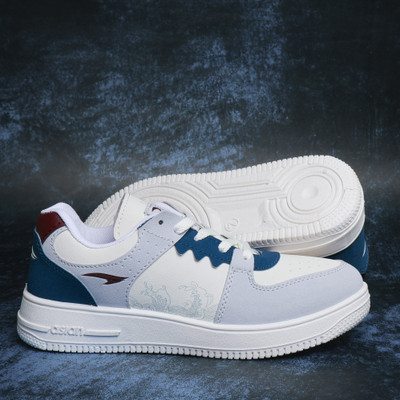 asian Casual Sneaker Shoes for Men | Soft Cushioned Insole || THUNDER-07 Sneakers For Men(White, Blue , 9)