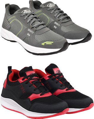 KRITON Stylish Casual Shoes for Men | Comfortable Everyday Footwear Casuals For Men(Grey, Red , 7)