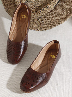 SNEAKERSVILLA Women Classic bellies round toe, ideal for everyday comfort and style. Bellies For Women(Brown , 9)