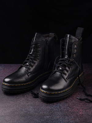 Delize High Ankle Dery Boots For Men(Black , 8)