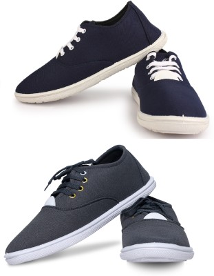 KANEGGYE Sneakers For Men(Navy, Grey , 7)