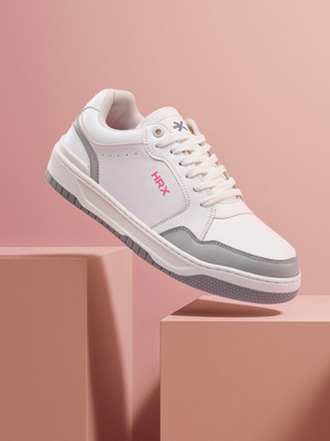 HRX by Hrithik Roshan Casual Trendy Fashionable Sneakers For Women(White, Grey , 8)