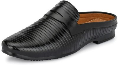 Viv Back Open Half Loafers For Men(Black , 10)