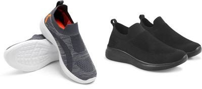 Face Stylish Sports Shoes for Men – Ideal for Running, Gym & Training Sneakers For Men(Black, Grey , 6)