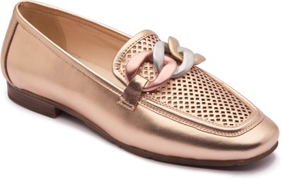 Michael Angelo Loafers For Women(Gold , 7)