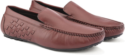 Mast & Harbour Lightweight slip on casual moccasins loafers shoes Loafers For Men(Maroon , 9)