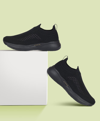 CAMPUS VAYU Men's Casual Shoes | Comfy Memory Foam Insole with PilloFoam | Slip-On Walking Shoes For Men(Black , 6)