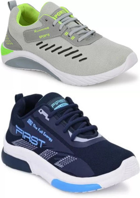 ANGO Combo of 2 Sneakers For Men(Black , 9)
