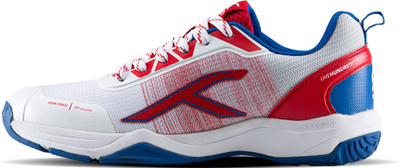 Hundred Quantum Boom Badminton Shoes For Men(White, Red , 12)