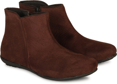 KILLER Latest Trendy Flats Casual Boots Boots For Women(Brown , 7)