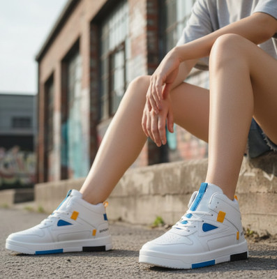 JK PORT Trendy Sneakers for men in white color attractive shoes for men Sneakers For Men(White , 9)