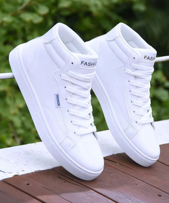 lejano High Tops For Men(White, Black , 9)