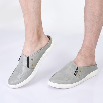 FAUSTO Back Open Slip On Shoes for Casual Outfit|Evening|Outdoor|Daily|Comfort Loafers For Men(Natural , 6)