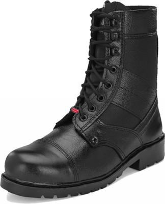 Para Commando LEATHER COMBAT ARMY BOOT SHOES FOR MEN / ARMY /COMBAT BOOTS /DMS SHOES Boots For Men(Black , 10)