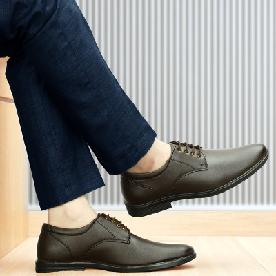 PILADO Rich Quality|Ultra Lightweight|Comfortable Derby For Men(Brown , 6)
