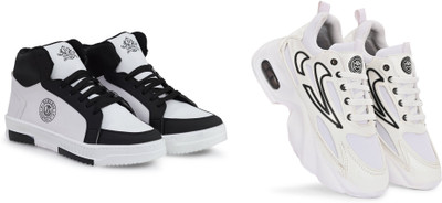 DARTKICK Versatile Casual Shoes for Men – Smart, Sleek & Comfortable Casuals For Men(White, Black , 10)