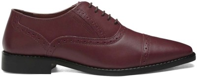 LOUIS STITCH Mens Rosewood Italian Leather Oxford Formal Lace Up Shoes (RXOXRW) - 12 UK Oxford For Men(Maroon , 12)