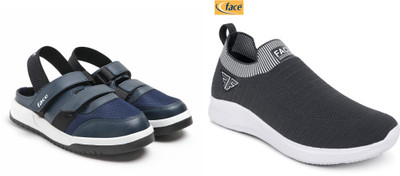 Face Stylish Sports Shoes for Men – Ideal for Running, Gym & Training Sneakers For Men(Grey, Navy , 7)