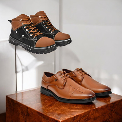 KRITON Trendy & Durable Men’s Boots – Perfect for Everyday Wear Boots For Men(Brown, Tan , 9)