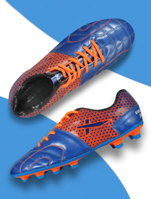 VECTOR X Breeze Football Shoes For Men(Blue, Orange , 10)