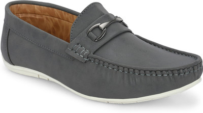 Azzaro Black Driving Shoes For Men(Grey , 8)