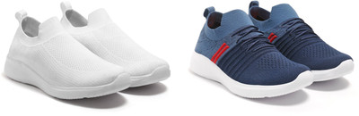 Face Stylish Sports Shoes for Men – Ideal for Running, Gym & Training Sneakers For Men(White, Navy , 10)