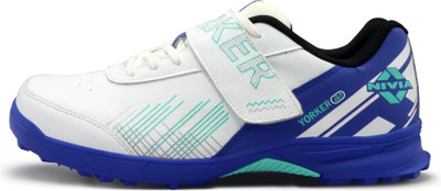 NIVIA Yorker 2.0 Cricket Shoes For Men(Dark Blue, Green , 6)