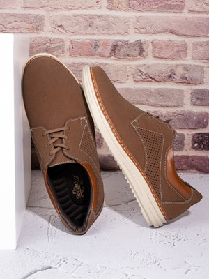 Roadster Comfortable Outdoor Synthetic Leather Lace-Ups Casual For Men(Tan , 6)