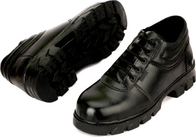 BTOM Steel Toe Leather Safety Shoe(Black, S1, Size 8)