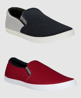 HOTSTYLE 2 Pair Combo Jatex Loafers For Men(Multicolor , 6)