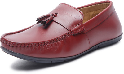 LOUIS STITCH Loafers For Men(Red , 10)