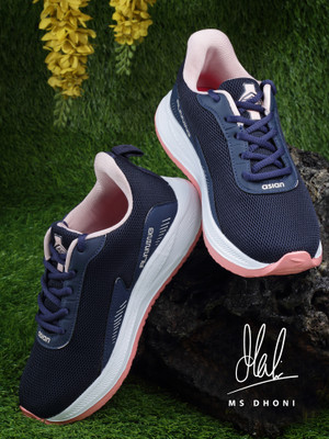 asian Firefly-09 Navy Gym,Sports,Walking,Stylish Running Shoes For Women(Navy, Pink , 6)