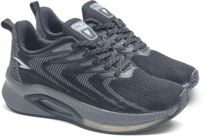 asian Powerplay-31 Men’s Running Shoes | Lightweight, Stylish Knit Sports Sneaker Running Shoes For Men(Black, Grey , 10)