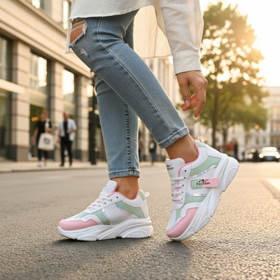 eXson Women's Trending Latest Women's Running Sports Shoes Party Wear For Women(Pink , 8)