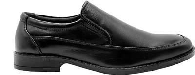 ALANSTITCH Genuine Leather Slip On For Men(Black , 8)