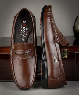 action Lightweight | Comfortable | Trendy | Daily Wear | Synthetic Leather Loafers For Men(Brown , 10)