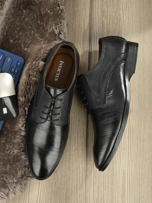 INVICTUS Faux Leather lace-Up Derby For Men(Black , 9)