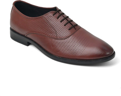 Dagga Dagga Men’s Genuine Leather Formal Shoes – Oxford Lace-Up Dress & Office Wear Oxford For Men(Brown , 6)