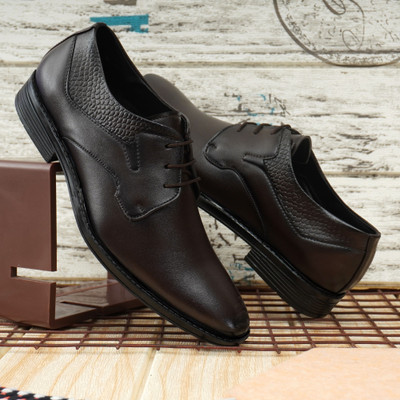 MORAAH Stylish and comfortabe Formal Office and Groom shoe Lace Up For Men(Brown , 7)