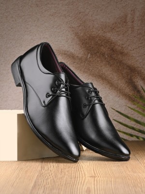 Bucik Bucik Men Formal Lace Up Synthetic Leather Shoes Lace Up For Men(Black)