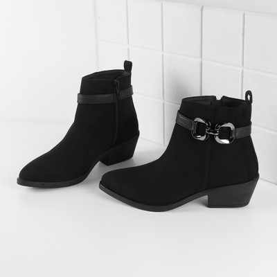 MOCHI 31-657 Boots For Women(Black , 4)