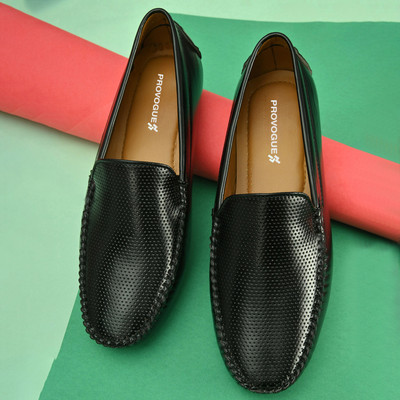 PROVOGUE Loafers For Men(Black , 8)