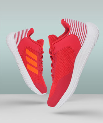 ADIDAS Fence Court Tennis Shoes For Men(Red , 6)