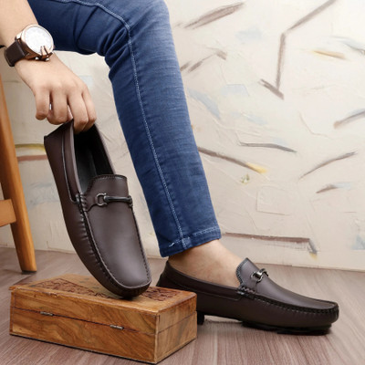 T-ROCK Loafers For Men(Maroon , 9)