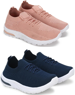 Sporide Women’s Sports Running Shoes Lightweight Casual Walking Sneakers (Pack Of 2) Driving Shoes For Women(Blue , 8)