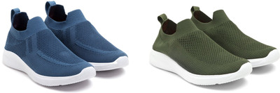 Face Stylish Sports Shoes for Men – Ideal for Running, Gym & Training Sneakers For Men(Olive, Blue , 6)