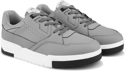 HRX by Hrithik Roshan Trendy Lace up Sneakers|Lightweight | Comfort|Rounded Toe design|Low Top casual For Men(White , 6)