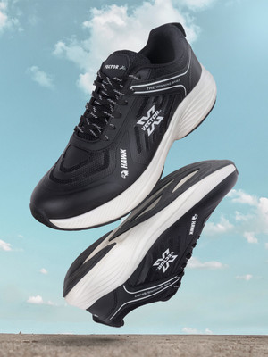 VECTOR X HAWK TPU Upper|EVA Phylon Rubber Outsole Indoor Outdoor Sports Badminton Shoes For Men(Black, White , 8)