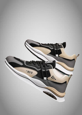 PSS Trendy Sneakers For Men | Lightweight Walking & Running Shoes Sneakers For Men(Black, Black , 8)
