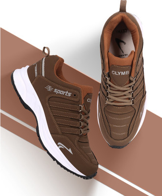 CLYMB cosko Lace up walking outdoor waterproof running Running Shoes For Men(Brown , 7)